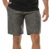 TravisMathew Men's Go Fish Golf Shorts For Men Heather Grey Pinstripe