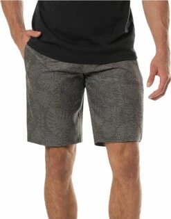 TravisMathew Men's Go Fish Golf Shorts For Men Heather Grey Pinstripe