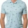 TravisMathew Men's Going Rogue Golf Polo For Men Heather Delphinium