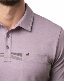 TravisMathew Men's Out The Door Golf Polo For Men Heather Arctic Dusk -TravisMathew Sales Store unnamed file 715