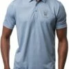 TravisMathew Men's Play Maker Golf Polo For Men Heather Copen Blue