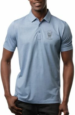 TravisMathew Men's Play Maker Golf Polo For Men Heather Copen Blue
