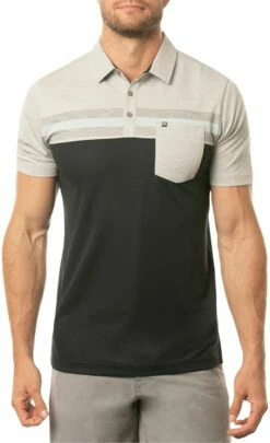 TravisMathew Men's Salad Days Golf Polo For Men Heather Light Grey