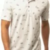 TravisMathew Men's Stolen Time Golf Polo For Men Heather White