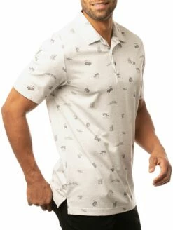 TravisMathew Men's Stolen Time Golf Polo For Men Heather White -TravisMathew Sales Store unnamed file 770