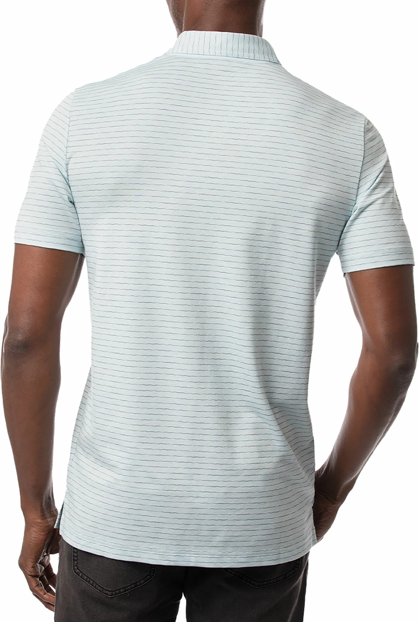 TravisMathew Men's O Line Golf Polo For Men Heather Airy Blue 4 TravisMathew Men's O Line Golf Polo For Men Heather Airy Blue - Image 2