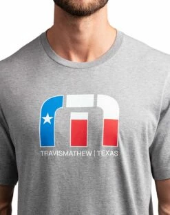 TravisMathew Men's Lone Star Golf T-Shirt For Men Heather Grey -TravisMathew Sales Store unnamed file 800