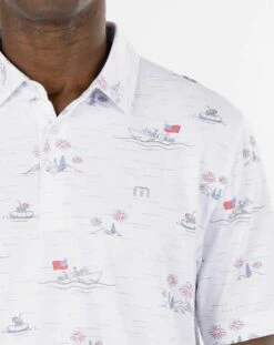 TravisMathew Men's Lake Break Golf Polo For Men White -TravisMathew Sales Store unnamed file 82