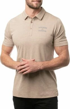 TravisMathew Men's Connect The Dots Golf Polo For Men Heather Portabella