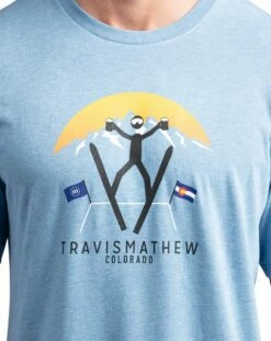 TravisMathew Men's Catchin' Air Golf T-Shirt For Men Heather Blue -TravisMathew Sales Store unnamed file 856
