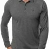 TravisMathew Men's Beginner's Luck Golf Polo For Men Heather Dark Grey