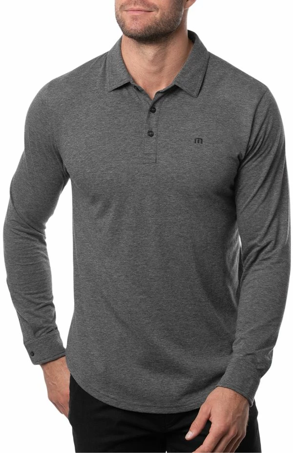 TravisMathew Men's Beginner's Luck Golf Polo For Men Heather Dark Grey 3 TravisMathew Men's Beginner's Luck Golf Polo For Men Heather Dark Grey