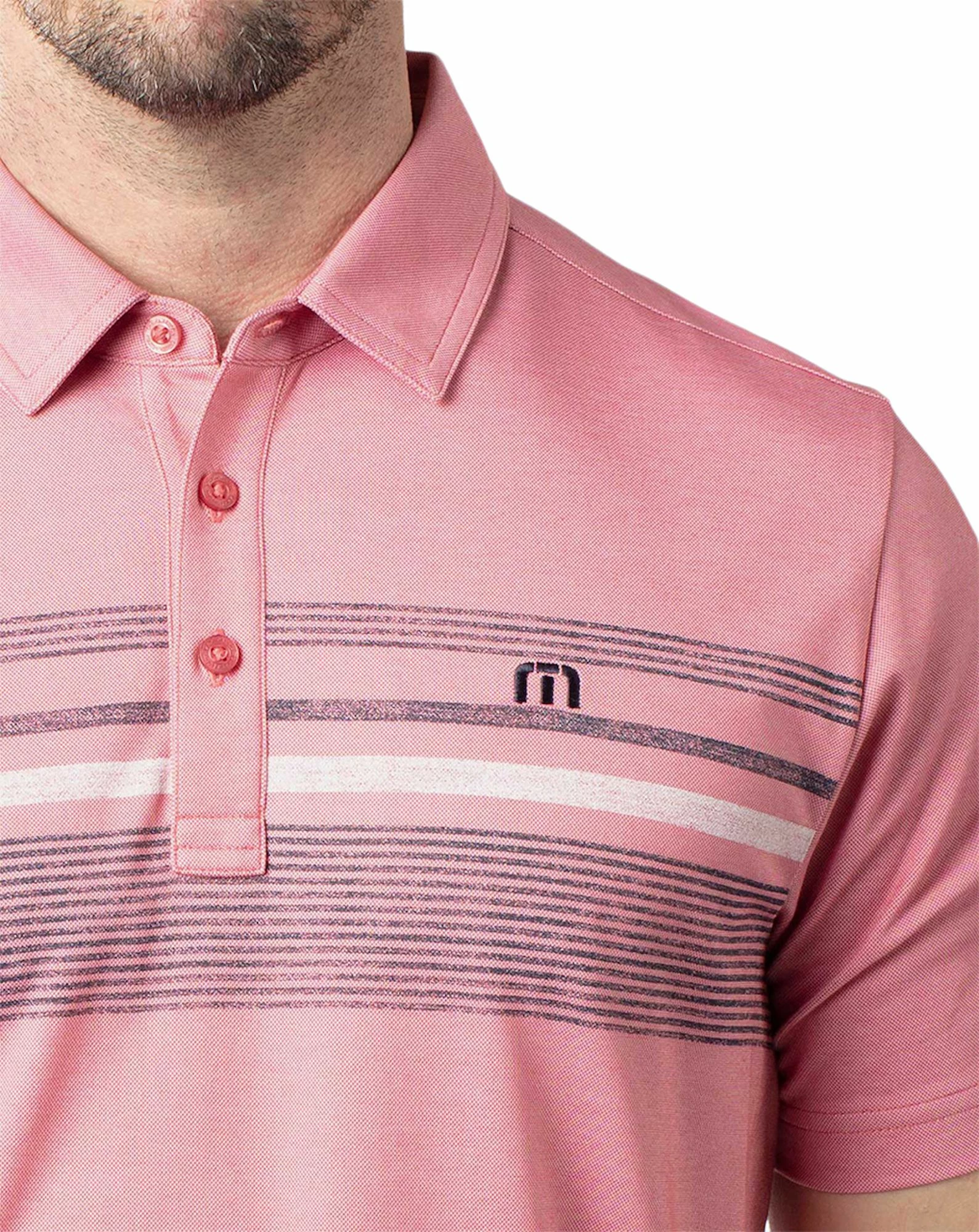 TravisMathew Men's Candy Apple Golf Polo For Men Heather Cardinal 6 TravisMathew Men's Candy Apple Golf Polo For Men Heather Cardinal - Image 4