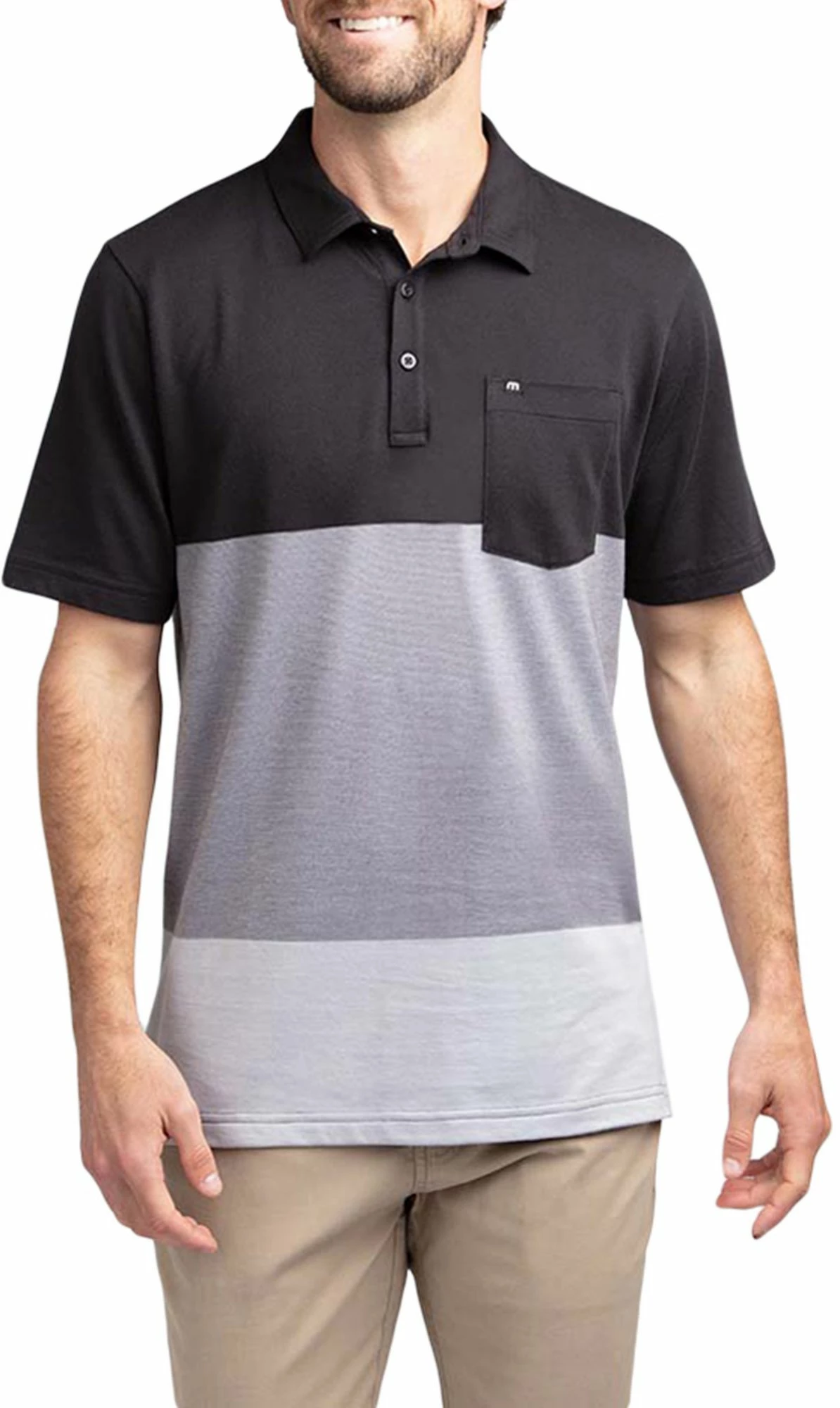 TravisMathew Men's Caddy Daddy Golf Polo For Men Black 3 TravisMathew Men's Caddy Daddy Golf Polo For Men Black
