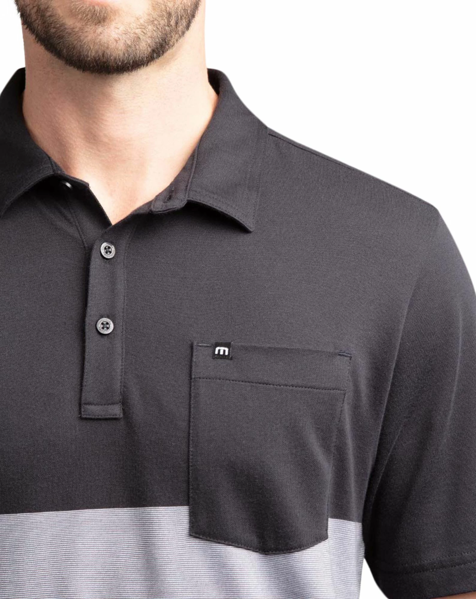 TravisMathew Men's Caddy Daddy Golf Polo For Men Black 6 TravisMathew Men's Caddy Daddy Golf Polo For Men Black - Image 4
