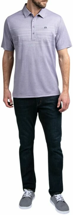 TravisMathew Men's Good Good Golf Polo For Men Heather Purple Sage -TravisMathew Sales Store unnamed file 908