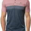 TravisMathew Men's Lake Life Golf Polo For Men Heather Ruby Wine