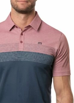 TravisMathew Men's Lake Life Golf Polo For Men Heather Ruby Wine -TravisMathew Sales Store unnamed file 94