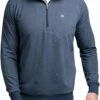 TravisMathew Men's Zachary 1/4 Zip Golf Pullover For Men Heather Light Blue -TravisMathew Sales Store unnamed file 951