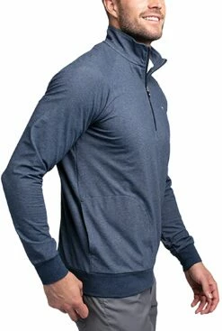 TravisMathew Men's Zachary 1/4 Zip Golf Pullover For Men Heather Light Blue 7 TravisMathew Men's Zachary 1/4 Zip Golf Pullover For Men Heather Light Blue -TravisMathew Sales Store unnamed file 953
