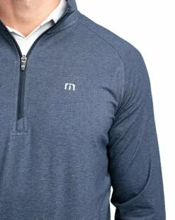TravisMathew Men's Zachary 1/4 Zip Golf Pullover For Men Heather Light Blue 8 TravisMathew Men's Zachary 1/4 Zip Golf Pullover For Men Heather Light Blue -TravisMathew Sales Store unnamed file 954